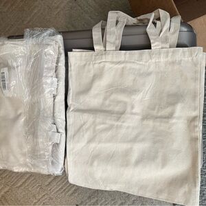 10 Canvas Tote Bags Lot for crafting